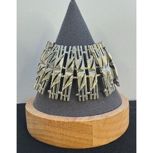 Vintage 1950s Silver Plated Brutalist Bracelet